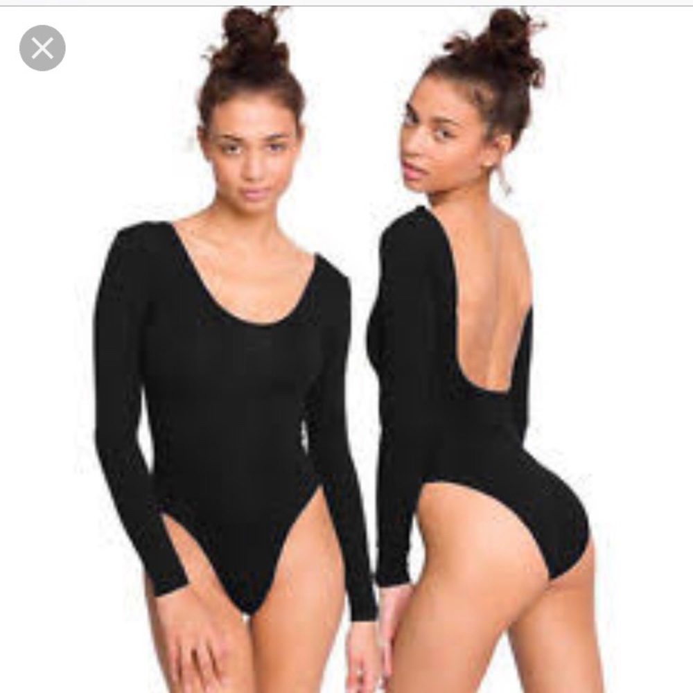 Two scoop back bodysuits